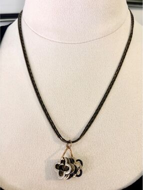Y2K Black Multi-Chain Necklace with Clustered Metallic Pendants
